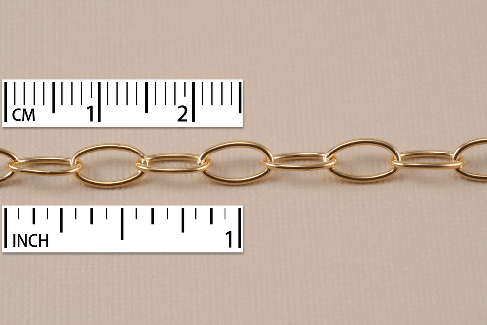 Chain & Clasps Gold Finish, Large Oval Cable Chain, 9mm x 5mm, by the Inch